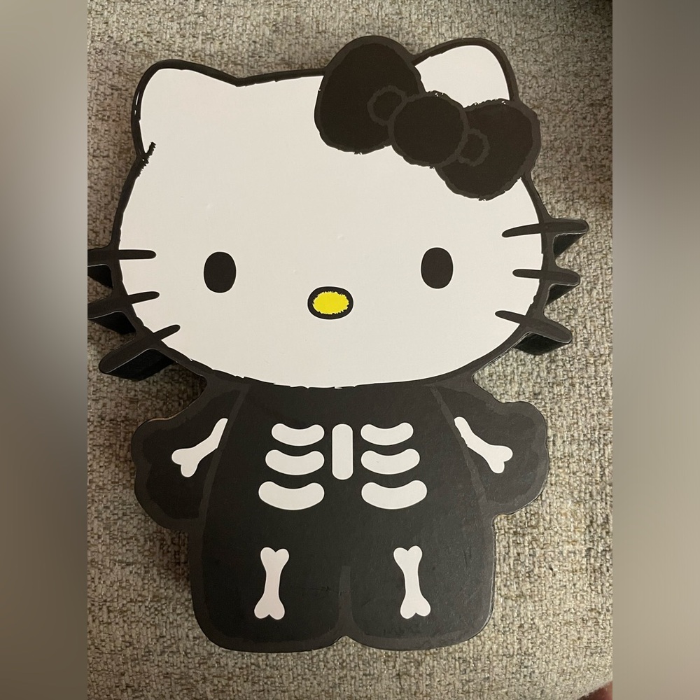 Hello Kitty Halloween Skeleton Wood Plaque Wall Sign Hanging/ sitting